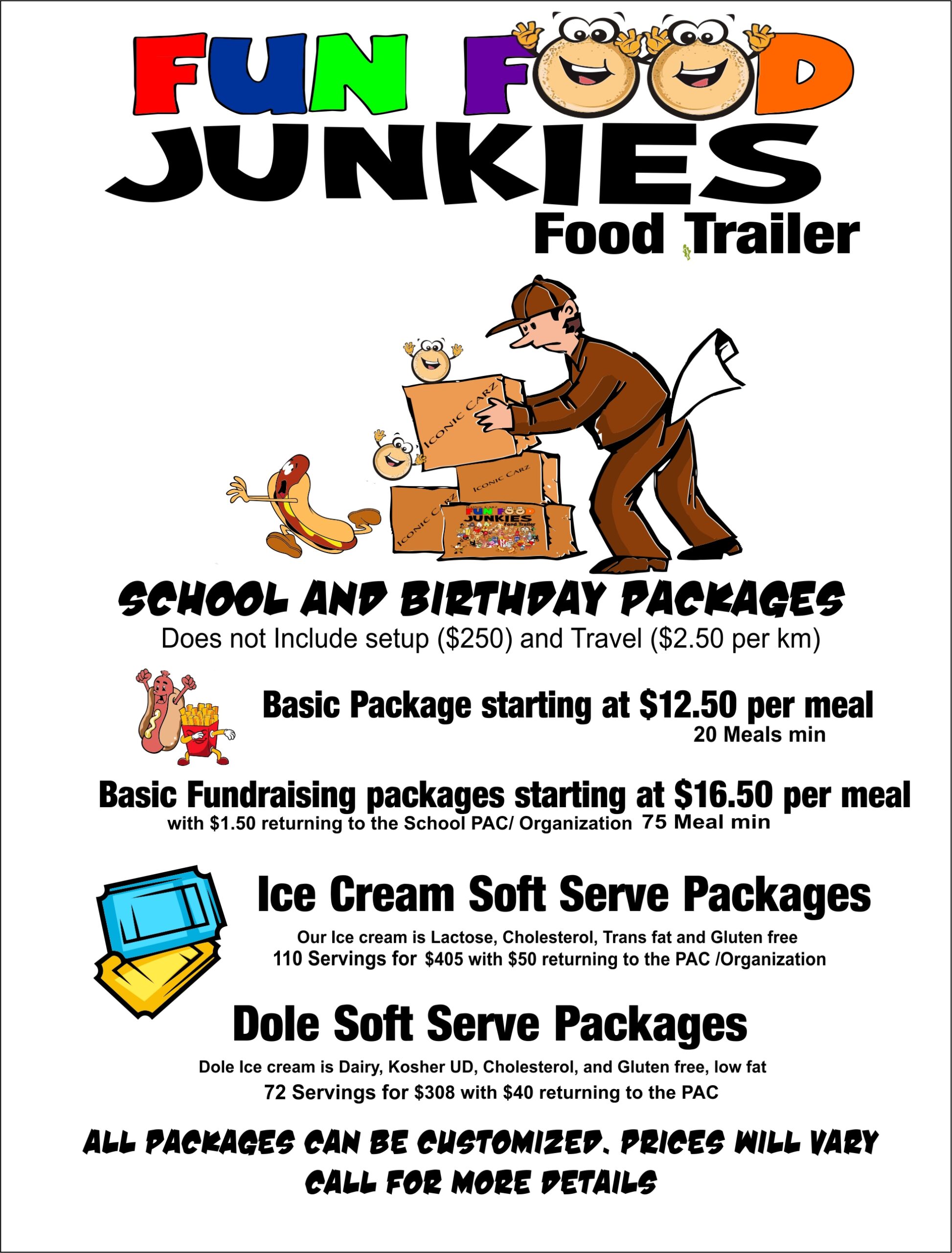 Food Menu Fun Food Junkies Food Trailer Restaurant