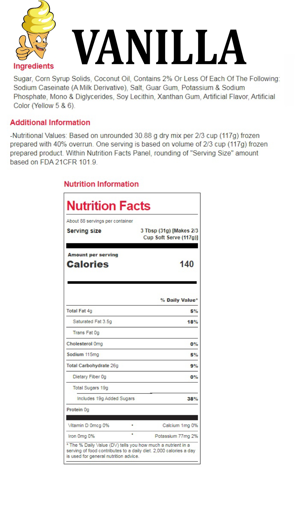Nutrition Facts Fun Food Junkies Food Trailer Restaurant